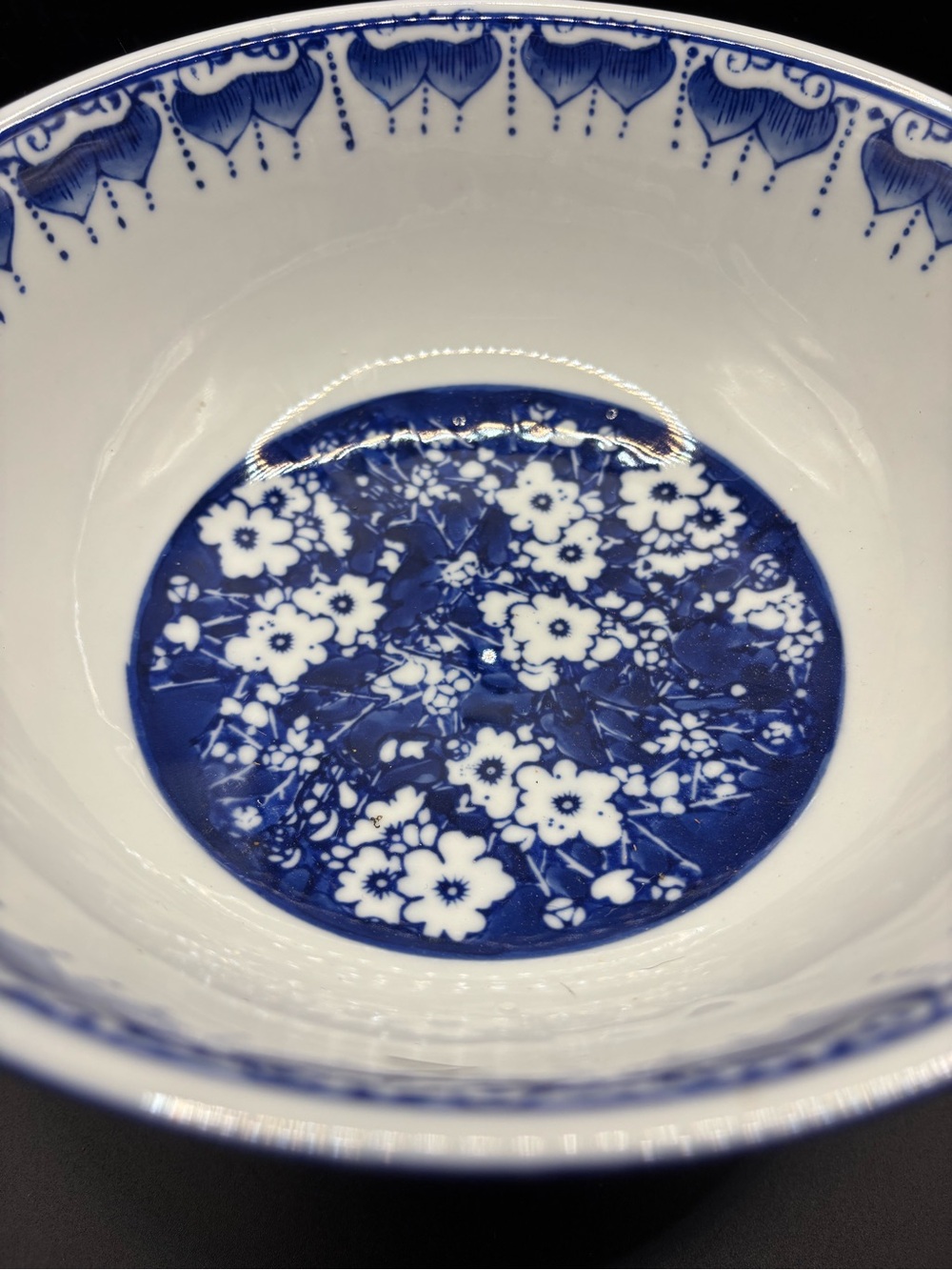 Blue Floral Pedestal Compote - Picture 3 of 12